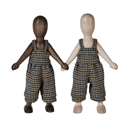 Wooden Walnut Doll with Pants